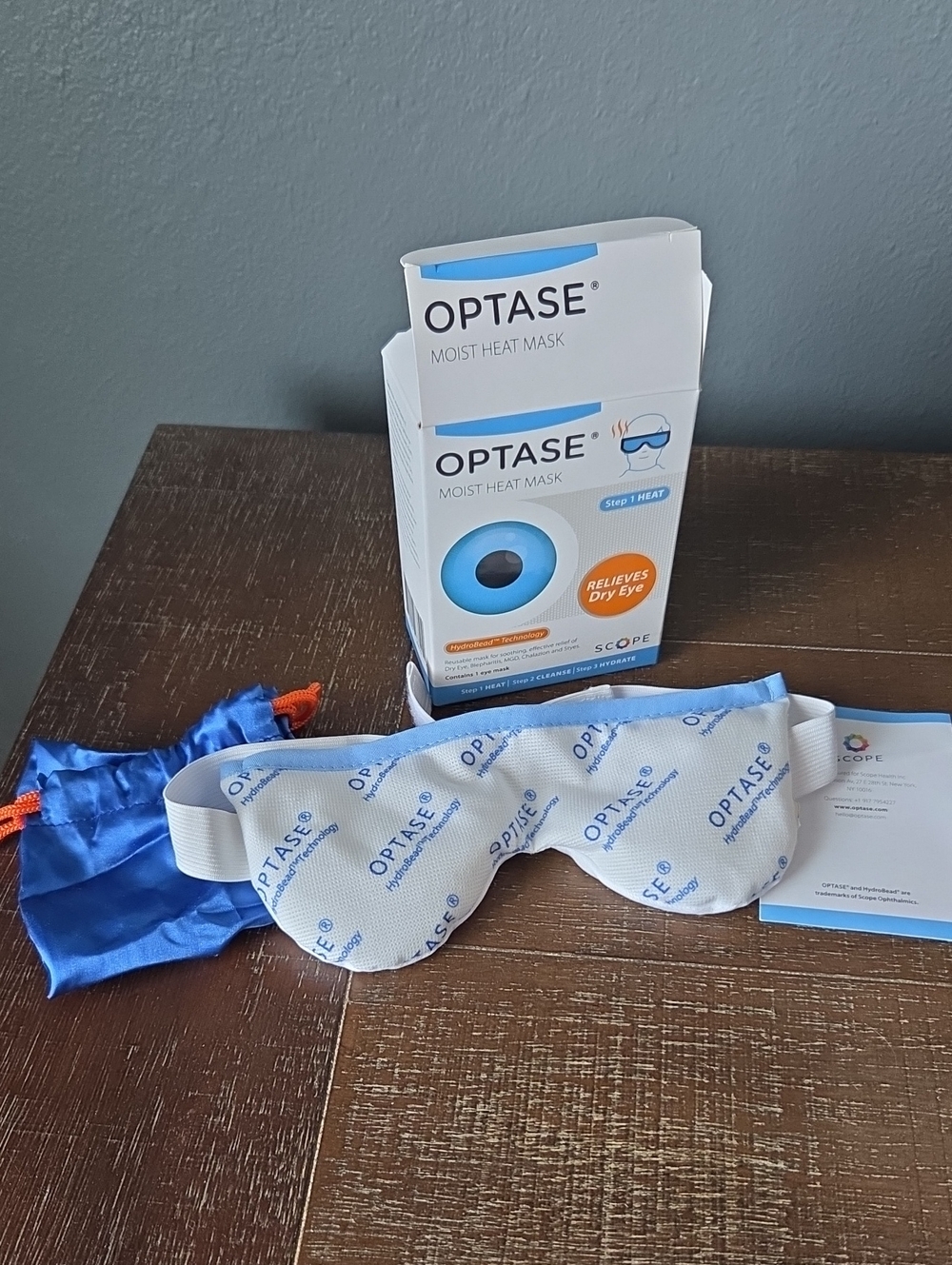 OPTASE Moist Heat Mask - Relieves Dry Eye Mask,  New In Box - Picture 2 of 6